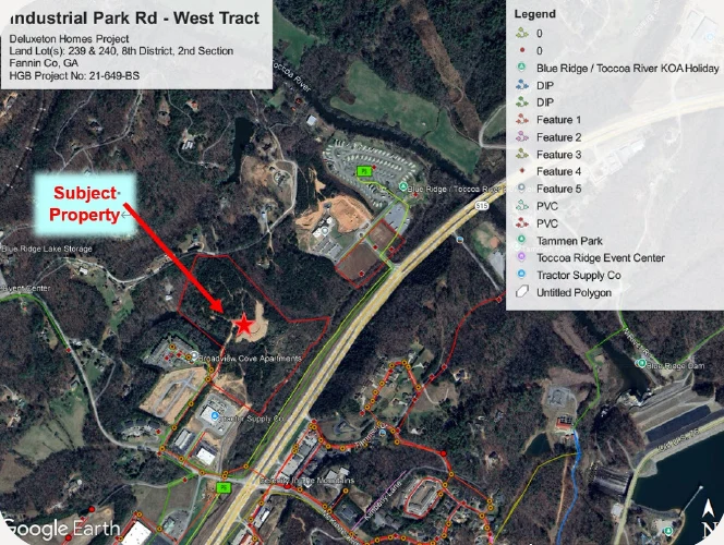 Industrial Park Rd 西侧地块航拍标示图
